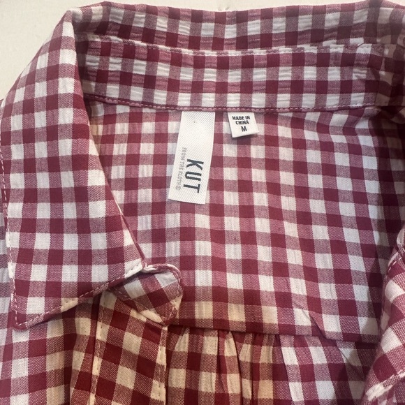 Kut from the Kloth Feena Textured Button Down Womens Shirt Size Medium NWOT - Picture 8 of 12